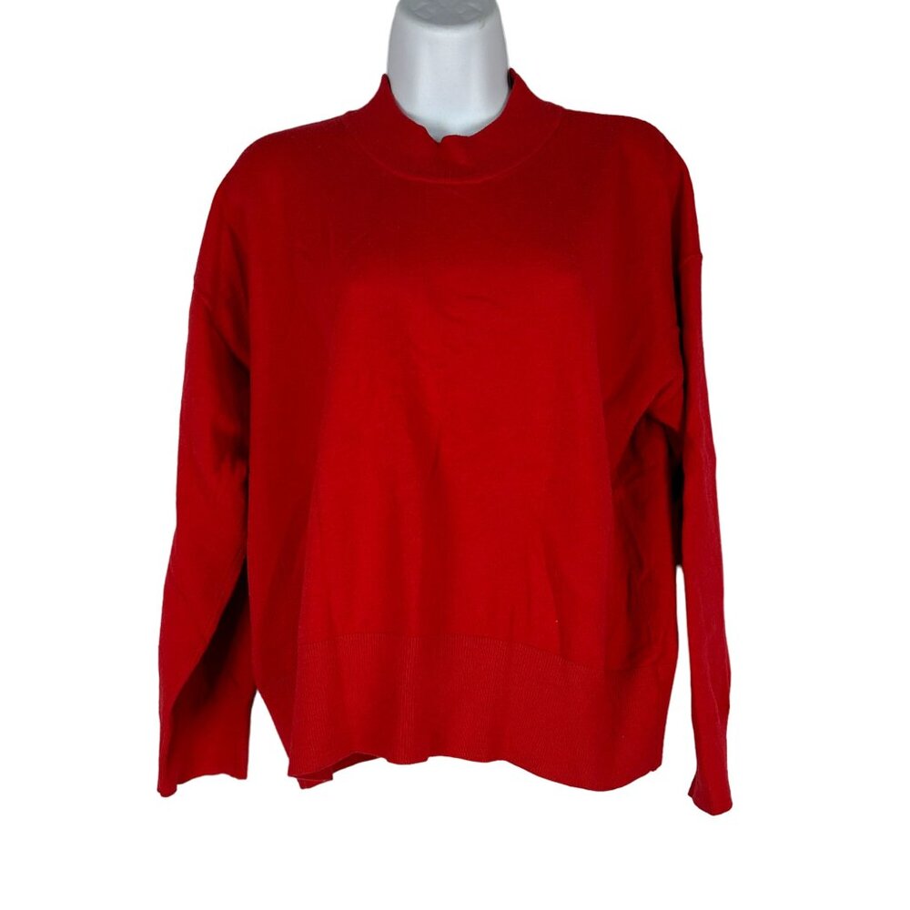 A New Day Womens Red Long Sleeve Sweater Size L